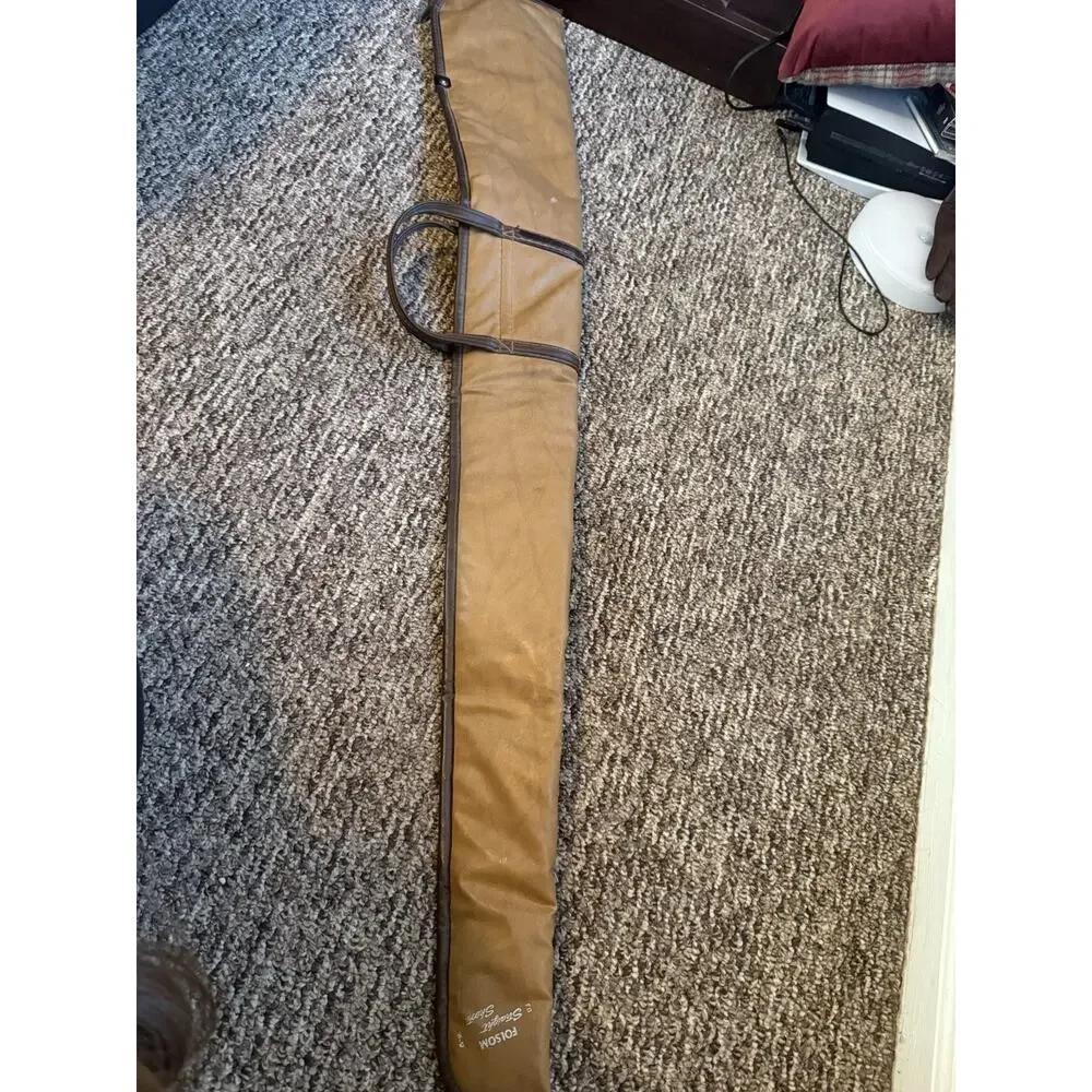 Vintage Folsom Straight Shoot Rifle Case Canvas Leather Trim Hunting Gun Case